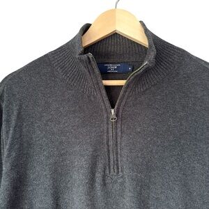 J. Crew Men's Cotton with Cashmere Gray 1/4 Zip Pullover Sweater, size Medium